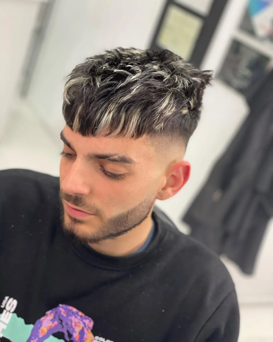 Crop con mechas y degradado